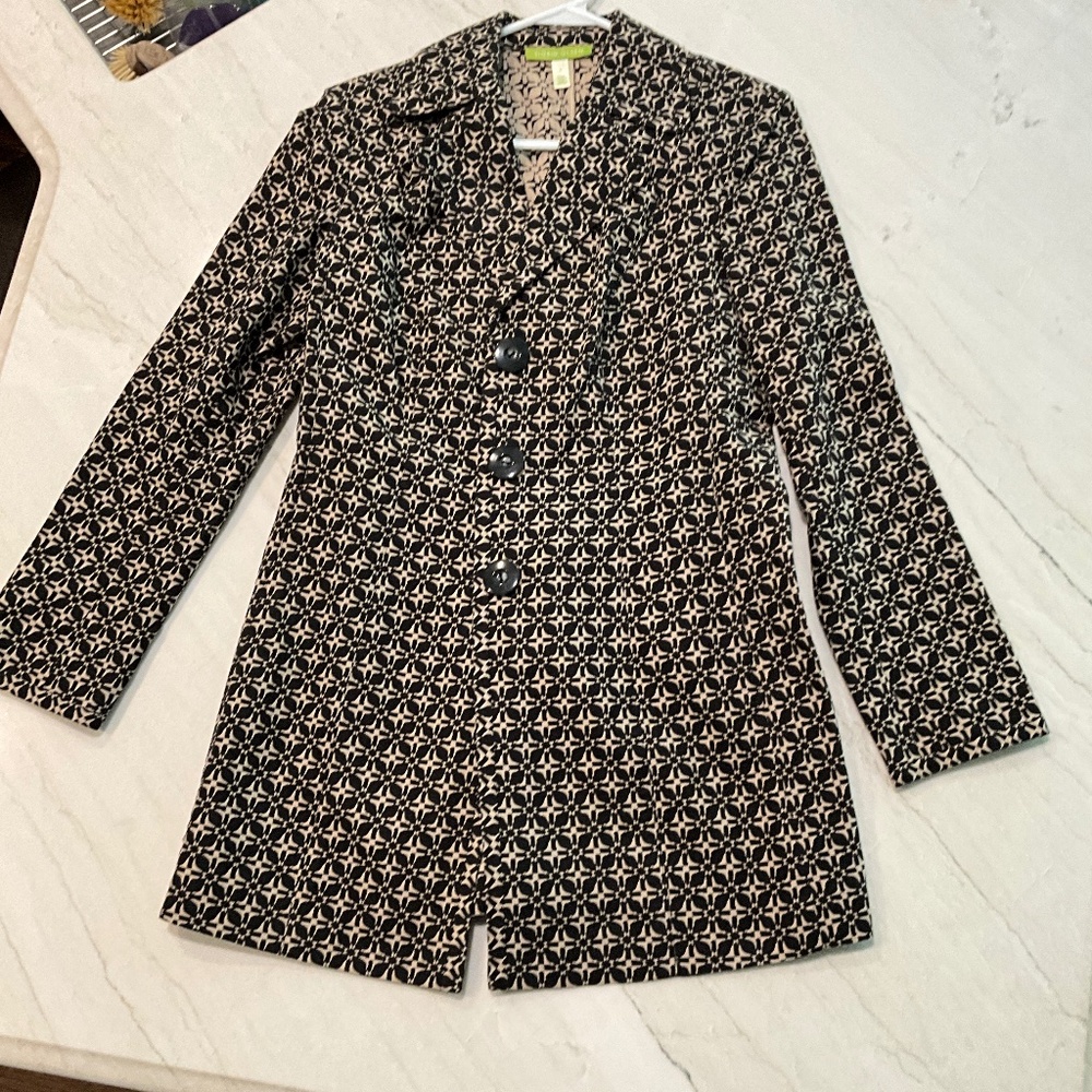 Sigrid Olsen black/beige jacket Size 6